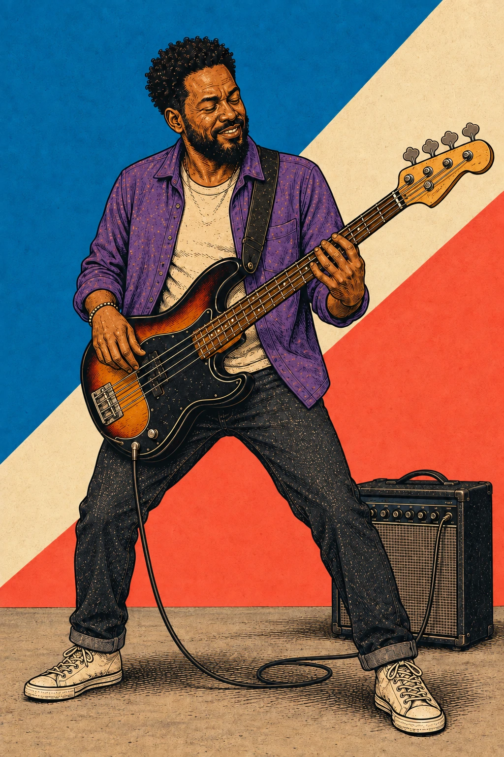 Blues & Soul chord-learning pathway artwork. Dominant color, minor sevenths, and turnarounds.